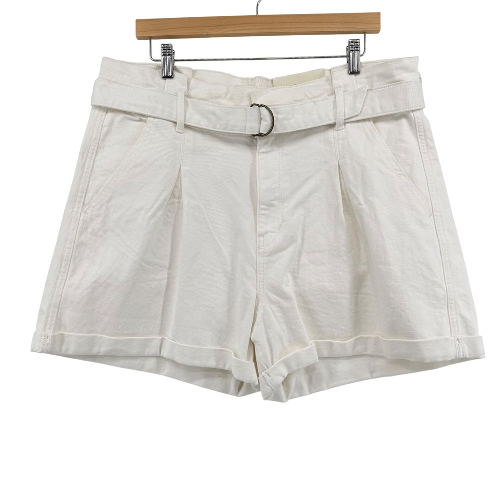 NWT ANA A New Approach White High Rise Midi‎ Shorts Belted Size 16